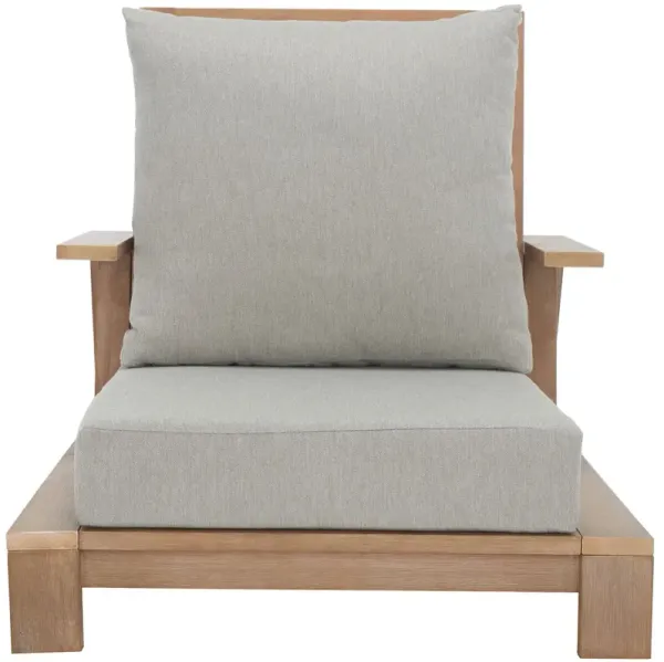 Lunara Outdoor Eucalyptus Patio Chair, Natural/Light Grey