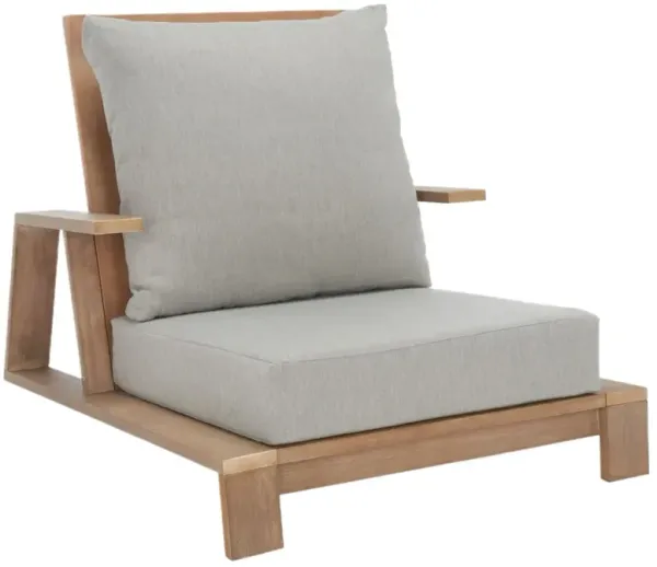 Lunara Outdoor Eucalyptus Patio Chair, Natural/Light Grey