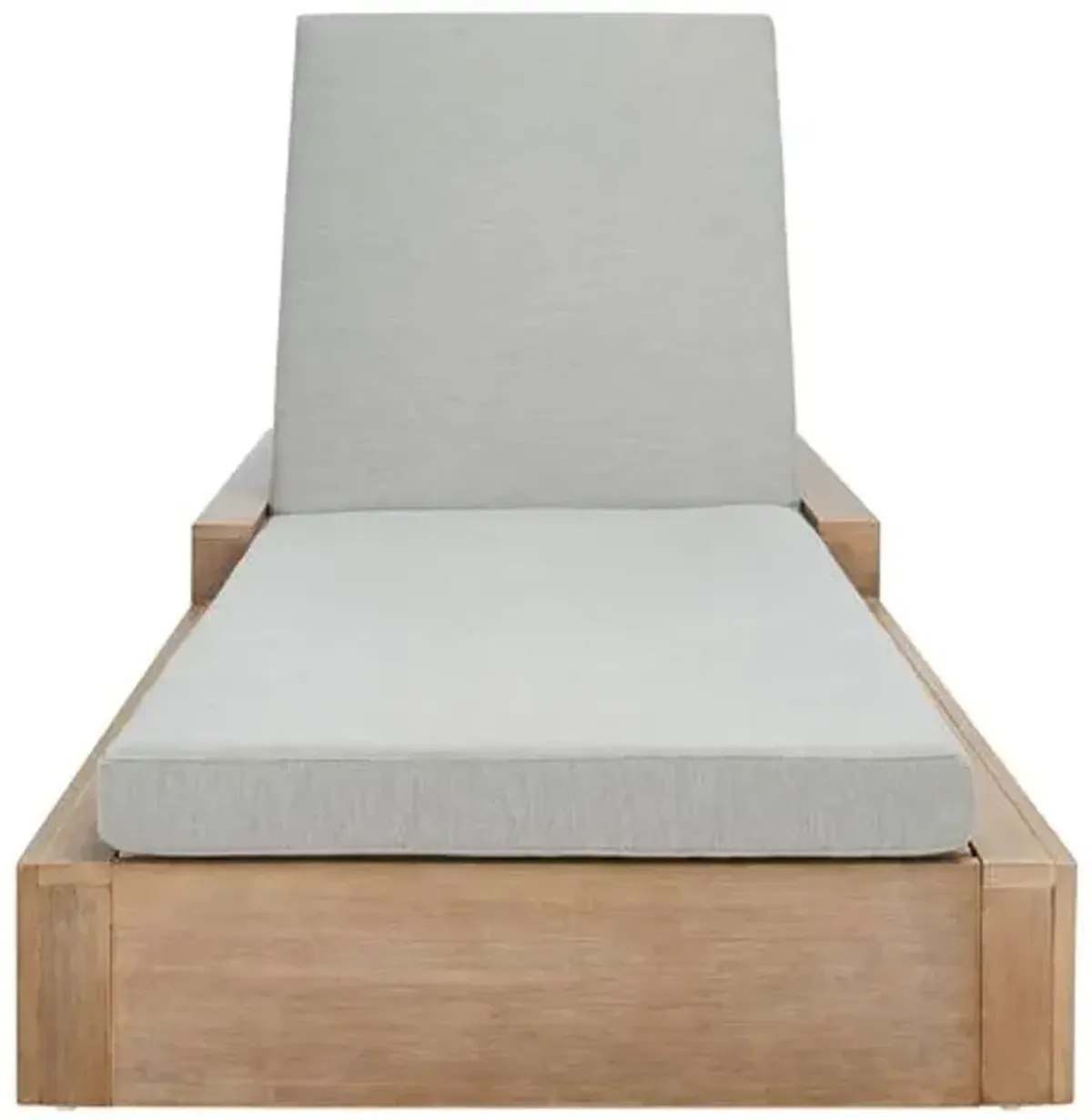Lunara Outdoor Eucalyptus Chaise Lounge Chair - Natural/Light Grey - Brown - Comfortable, Sturdy, Stylish