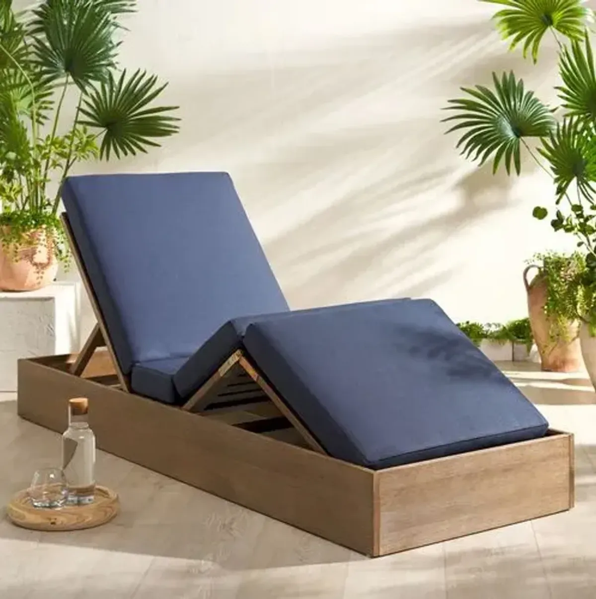 Paxton Outdoor Eucalyptus Chaise Lounge - Brown - Comfortable, Sturdy, Stylish