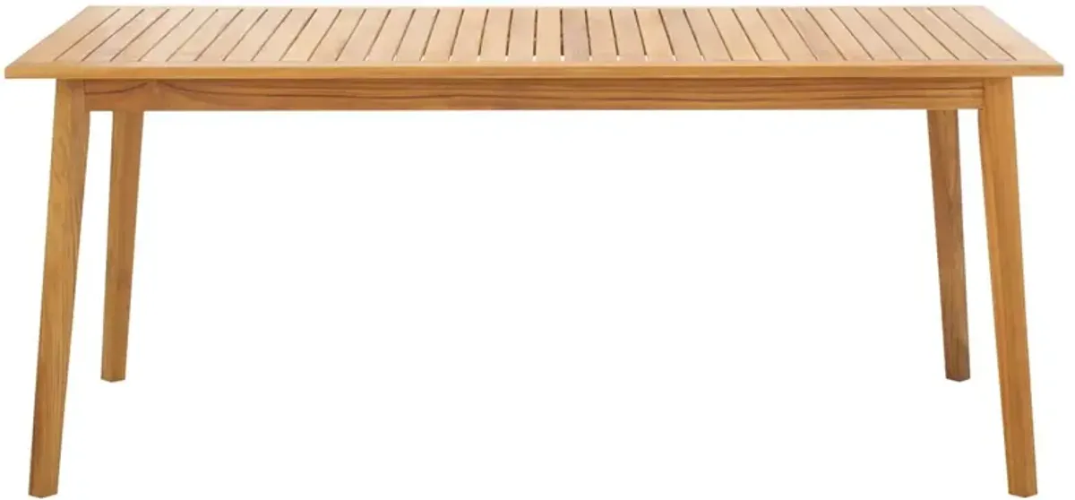 Quillon Outdoor Teak Dining Table, Natural