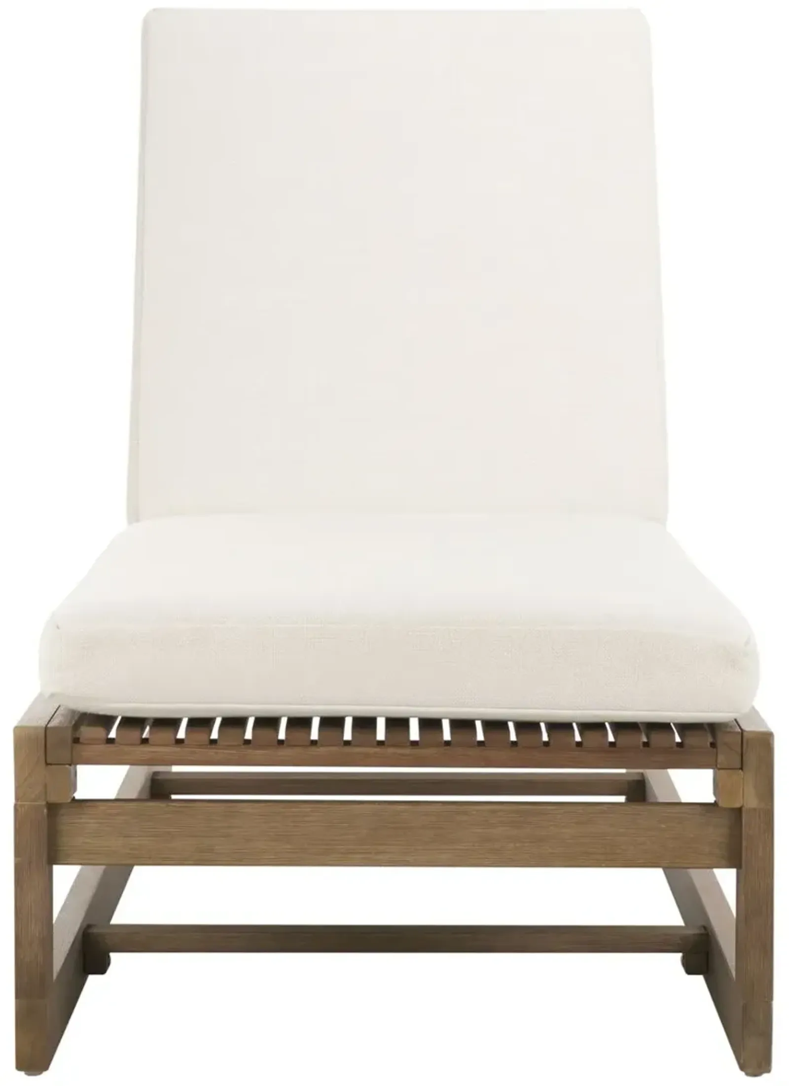 Elara Outdoor Eucalyptus Chaise Lounge, Natural/Beige