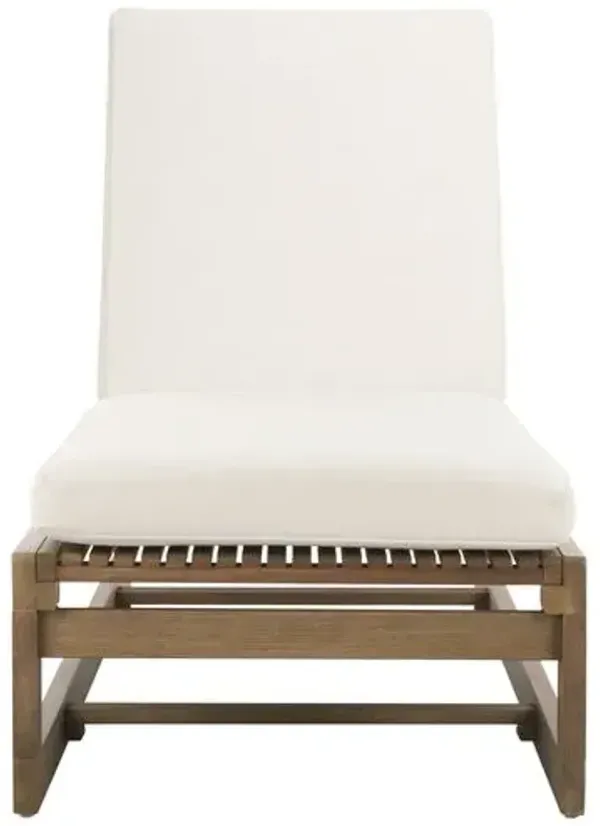 Elara Outdoor Eucalyptus Chaise Lounge - Natural/Beige - Comfortable, Sturdy, Stylish
