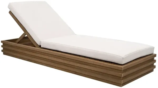 Galadriel Outdoor Eucalyptus Chaise Lounge, Natural/Beige