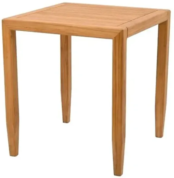Faust Outdoor Teak Patio Accent Table - Natural - Brown - 23.6Hx21.7Wx21.7D in