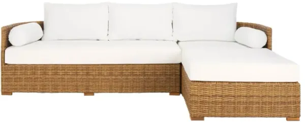 Emrys Outdoor Wicker Right-Facing Chaise Sofa