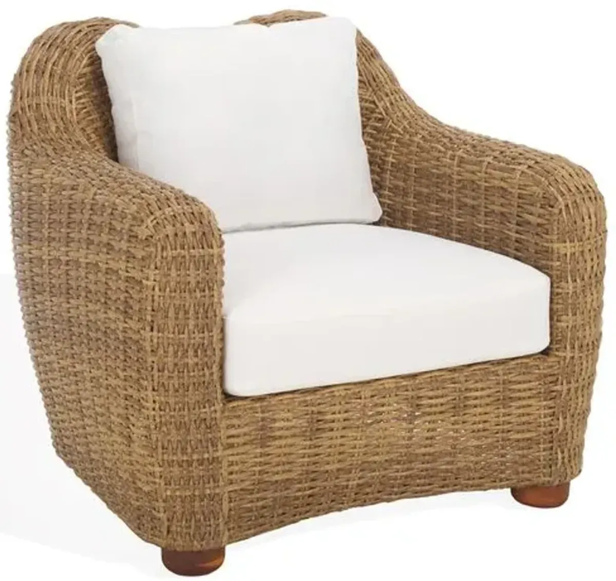 Renata Outdoor Wicker Patio Chair - Natural/White - Brown