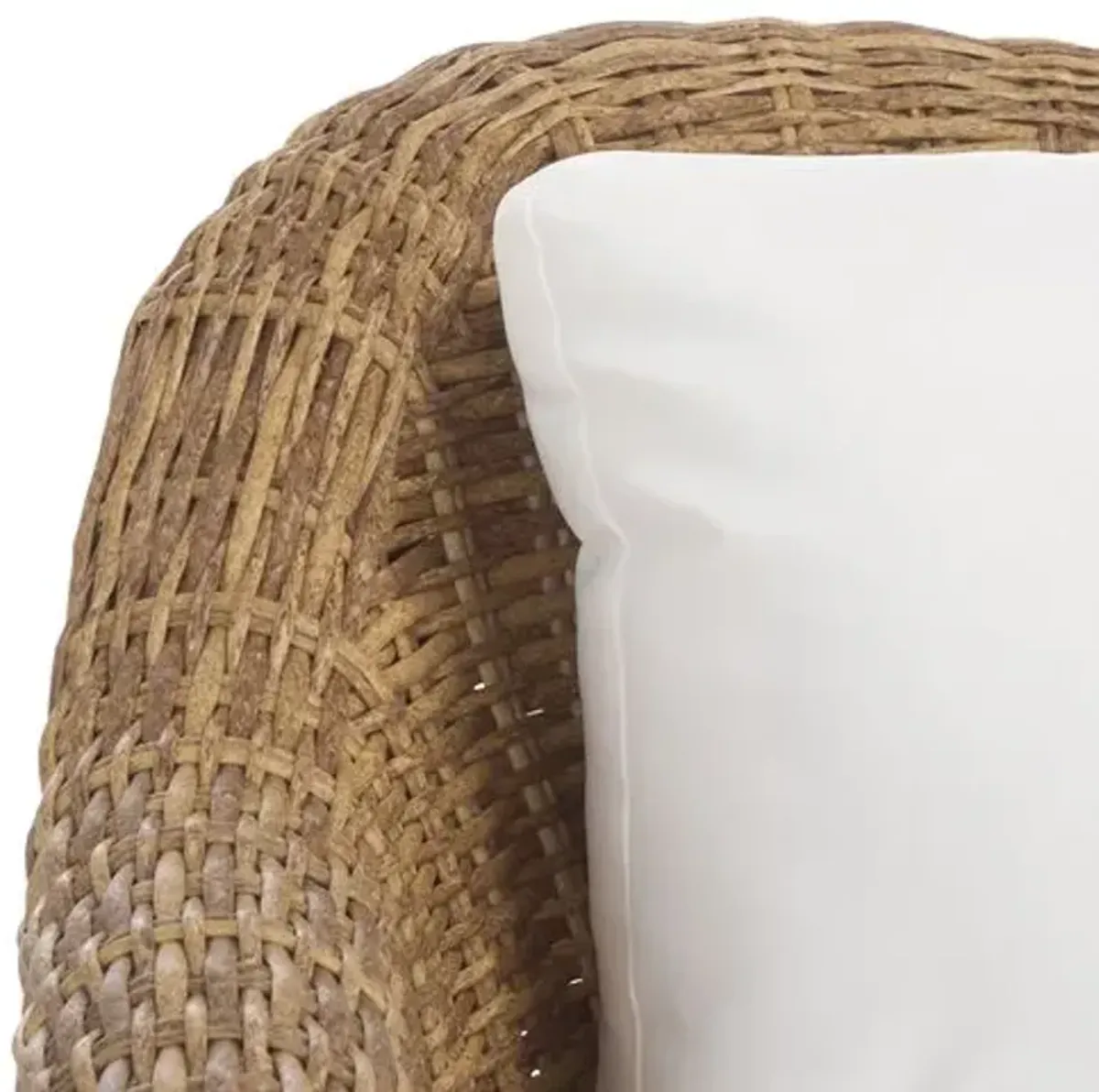 Renata Outdoor Wicker Patio Sofa - Natural/White