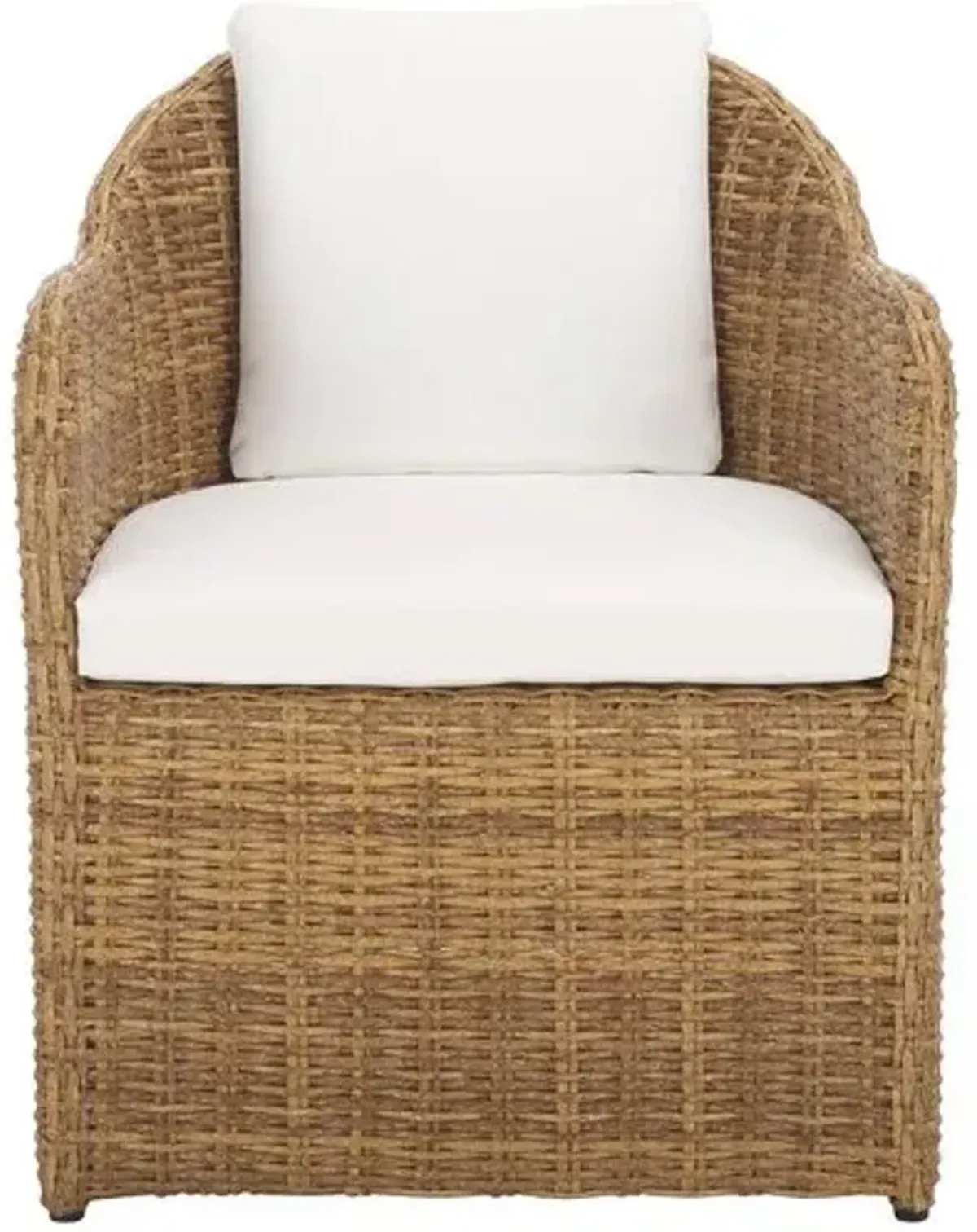 Renata Outdoor Wicker Dining Chair - Natural/White - Brown