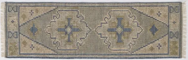 Tula Hand Woven Wool/Cotton Rug, Blue