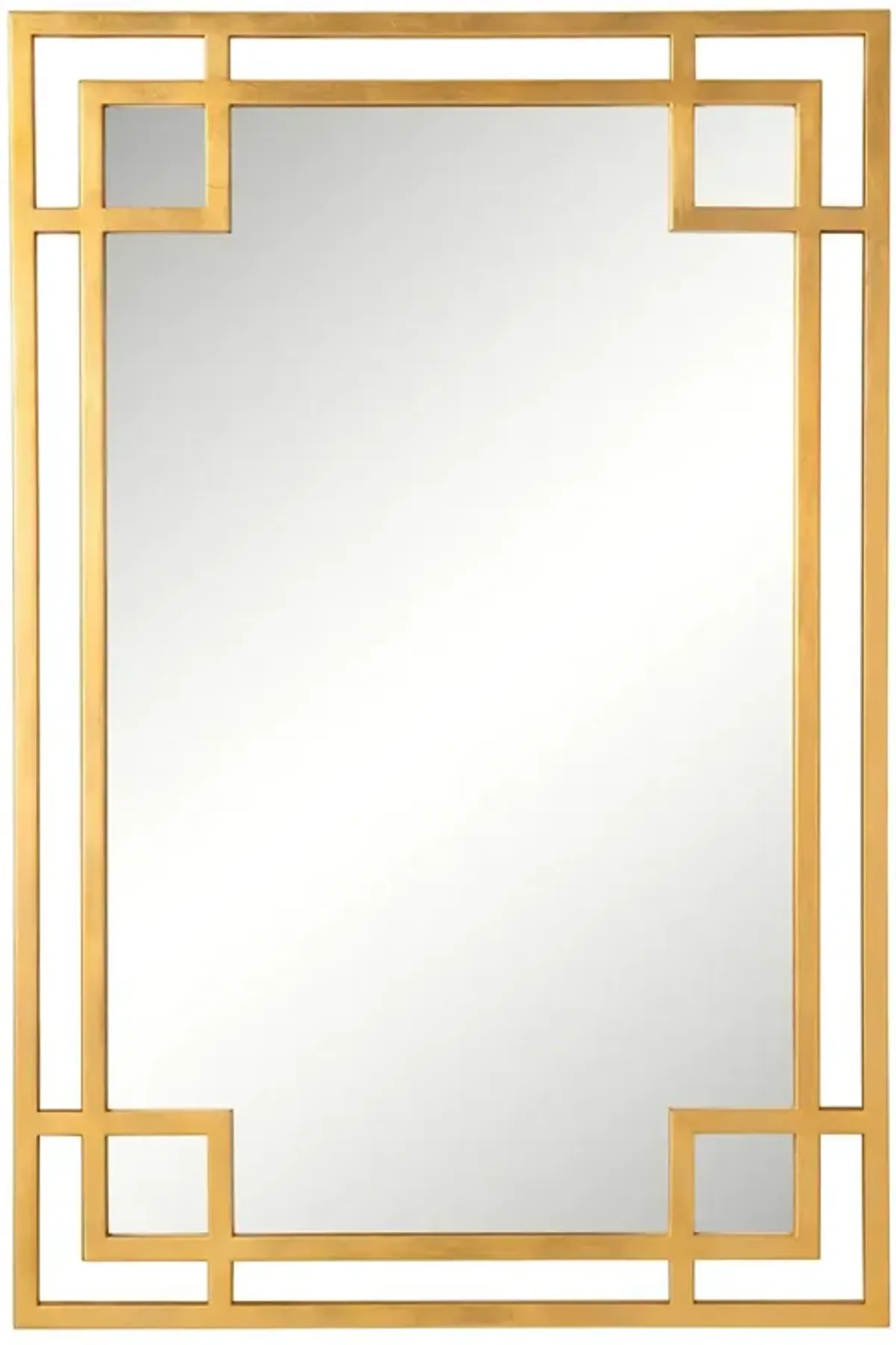 Mickol 36" x 54" Steel Wall Mirror, Antique Gold Leaf
