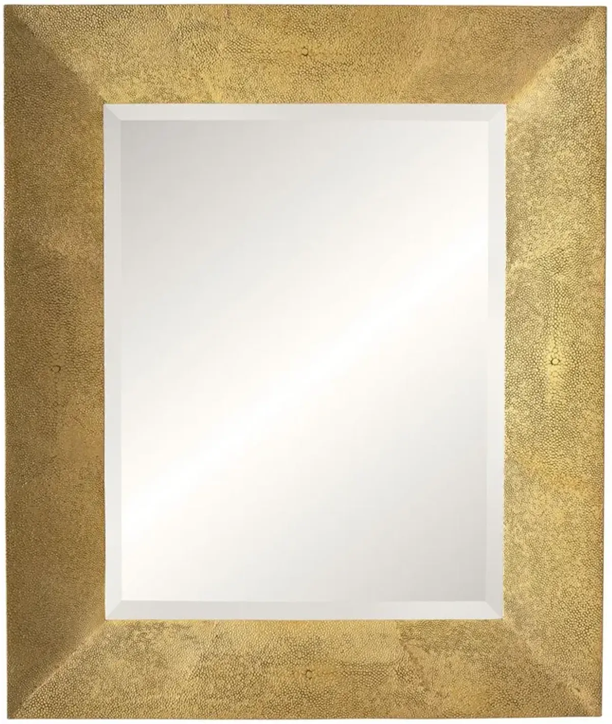 Ilianna 25" x 30" Faux Shagreen Wall Mirror, Metallic Gold