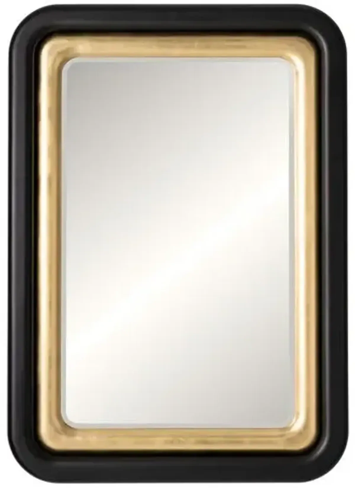 Vesperian 39" x 55" Wooden Wall Mirror - Black/Gold