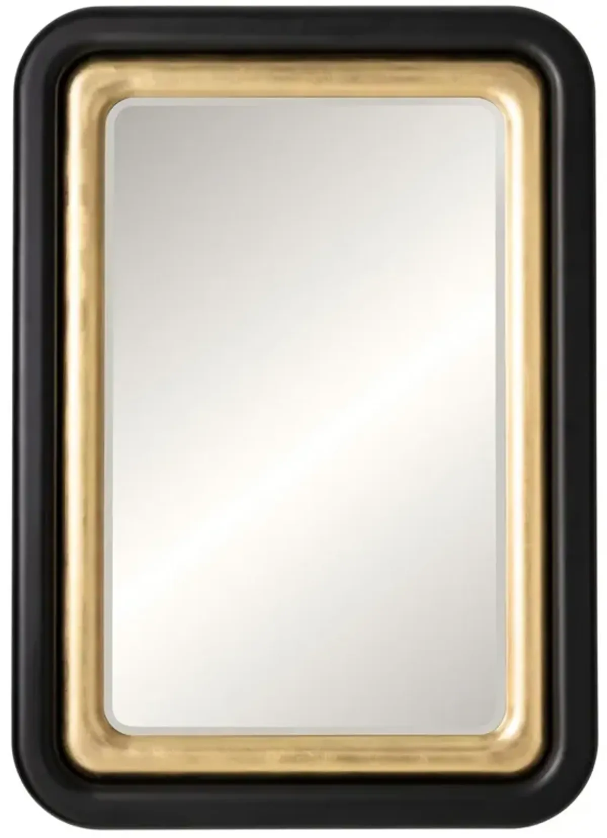 Vesperian 39" x 55" Wooden Wall Mirror, Black/Gold