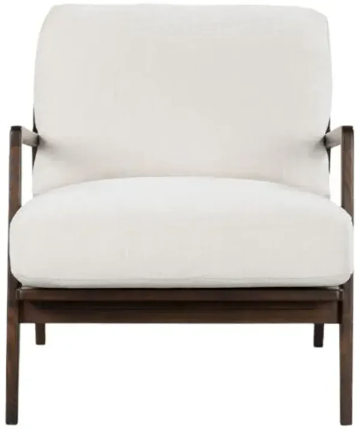 Elois Cane/Linen-Blend Accent Chair - Beige, Comfortable, Durable, Cushioned