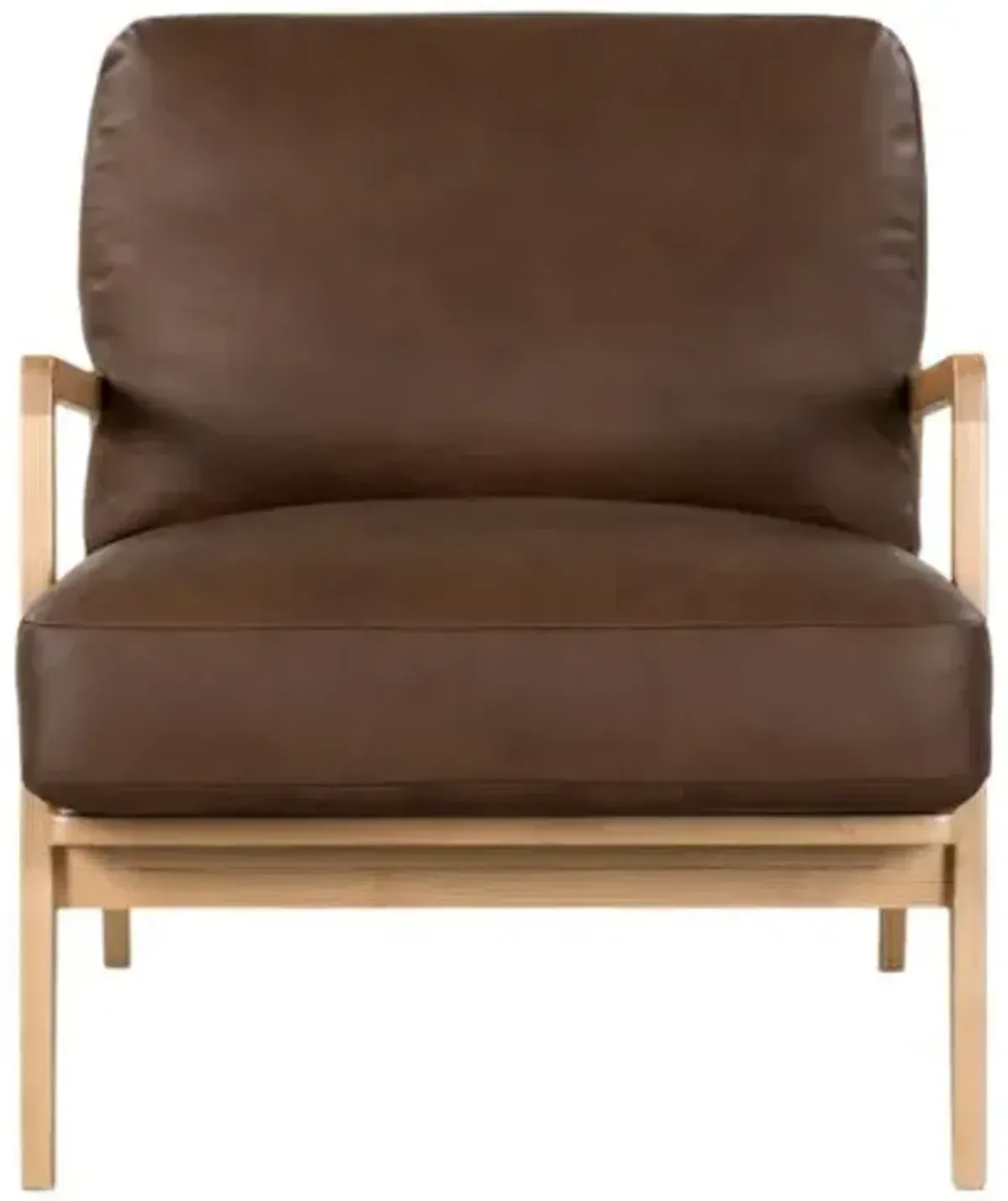 Elois Cane/Leather Accent Chair - Brown, Comfortable, Durable, Cushioned