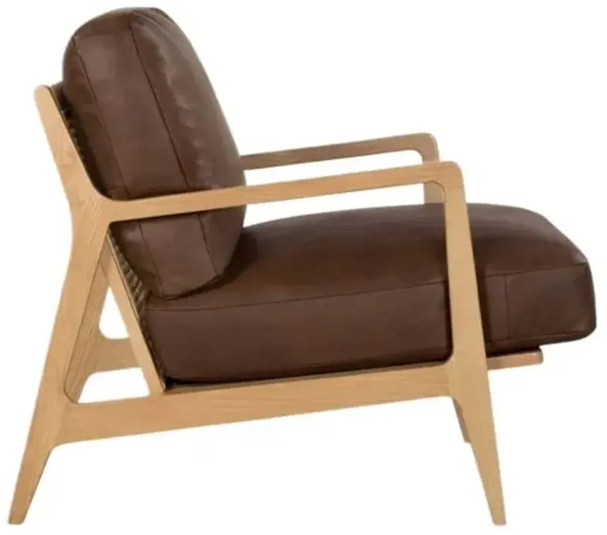 Elois Cane/Leather Accent Chair - Brown, Comfortable, Durable, Cushioned
