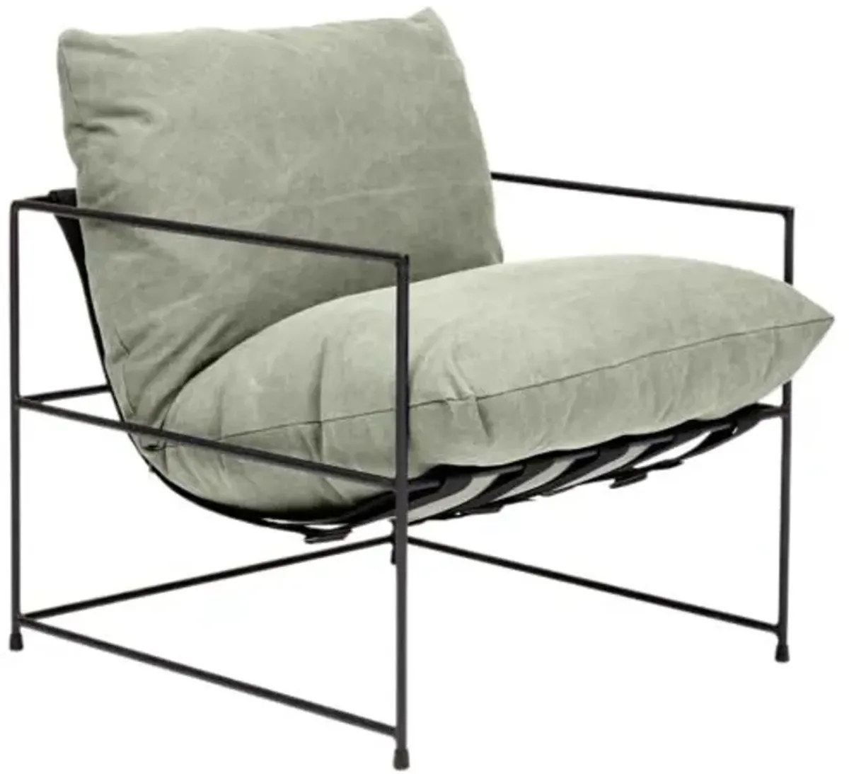 Holden Iron Accent Chair - Green, Comfortable, Durable, Cushioned