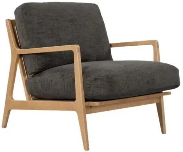 Elois Cane/Linen-Blend Accent Chair - Black, Comfortable, Durable, Cushioned