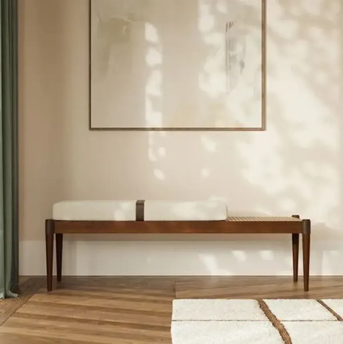Callisto Cane/Boucle Bench - Brown