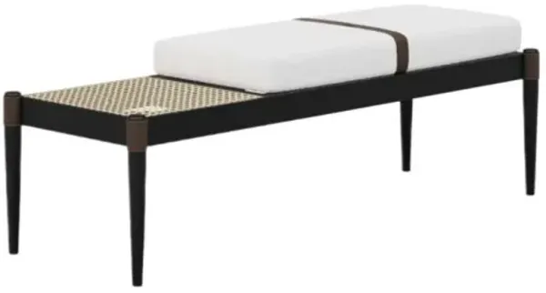 Callisto Cane/Boucle Bench - Black