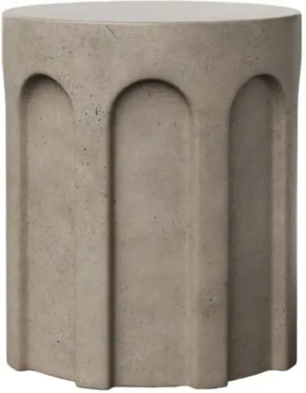 Aziel Indoor/Outdoor Concrete Stool - Gray