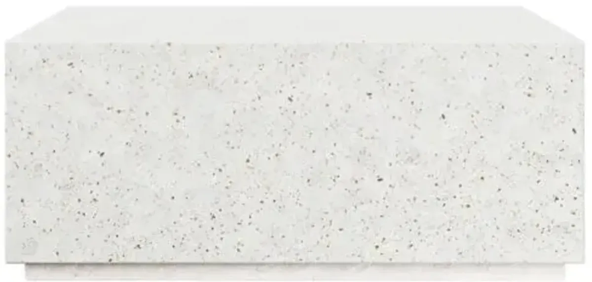 Elwood Indoor/Outdoor Square Concrete Coffee Table - White