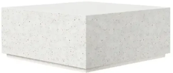 Elwood Indoor/Outdoor Square Concrete Coffee Table - White