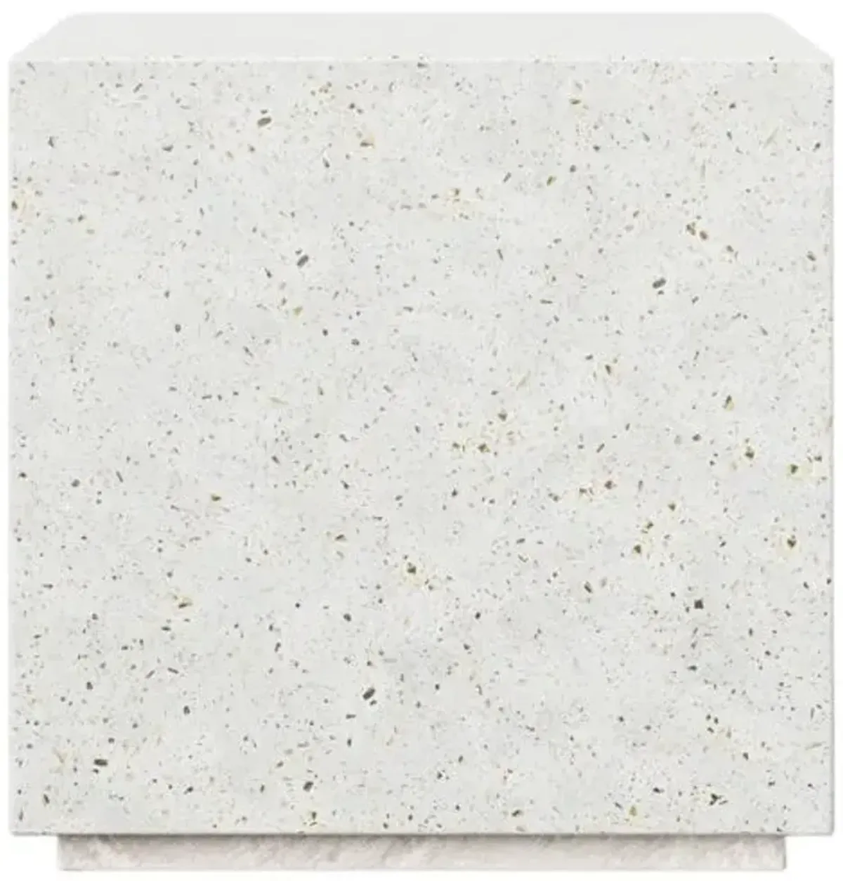 Elwood Indoor/Outdoor Bloc Concrete Side Table - White