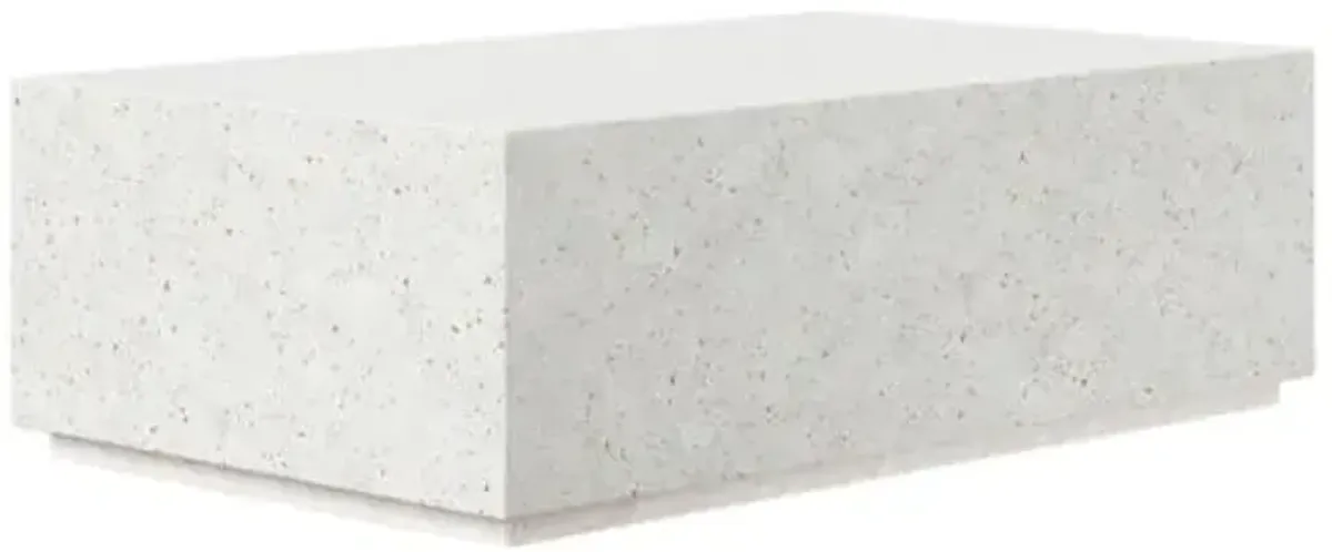 Elwood Indoor/Outdoor Square Concrete Coffee Table - White