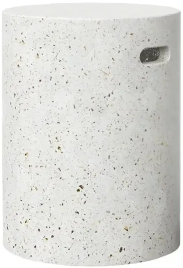 Elwood Indoor/Outdoor Round Concrete Stool - White