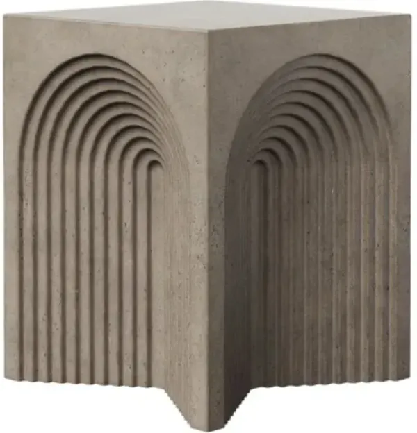 Oceane Indoor/Outdoor Concrete Stool - Gray