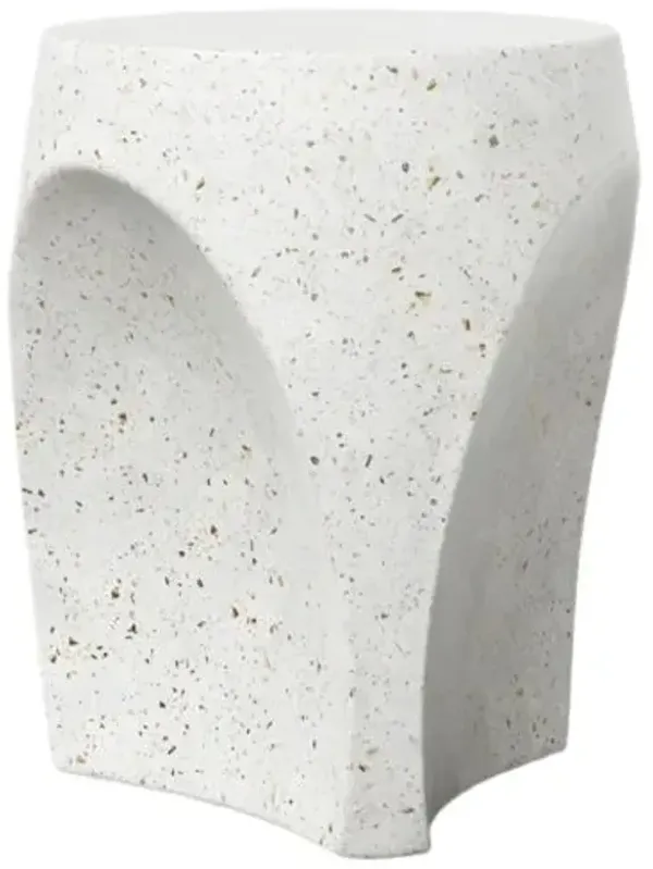 Ulysses Indoor/Outdoor Concrete Stool - White