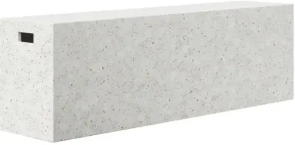 Elwood Indoor/Outdoor Rectangular Concrete Bench - White