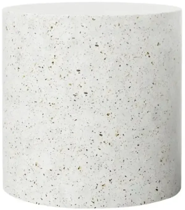 Una Indoor/Outdoor Concrete Side Table - White