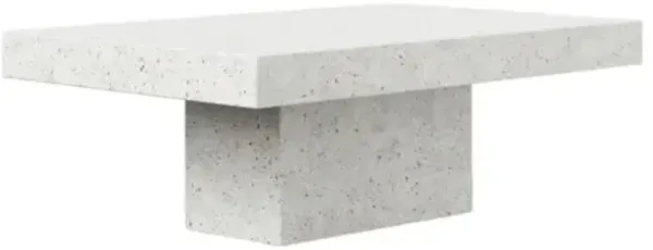 Elwood Indoor/Outdoor Rectangular Concrete Coffee Table - White