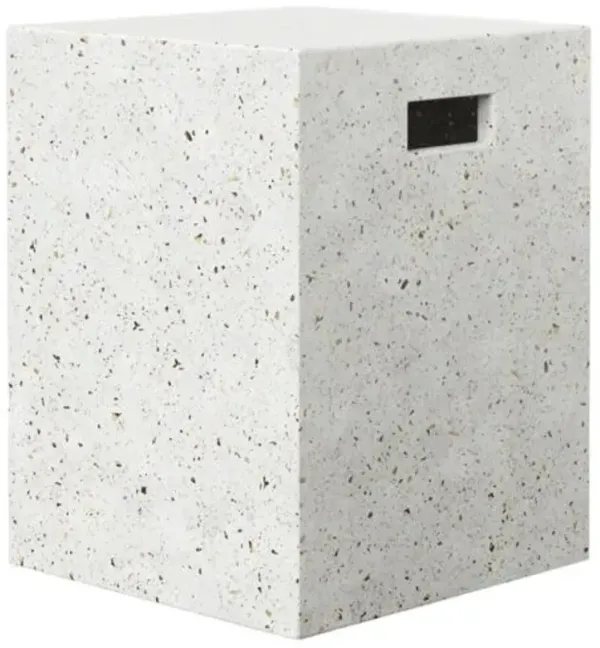 Elwood Indoor/Outdoor Concrete Stool - White
