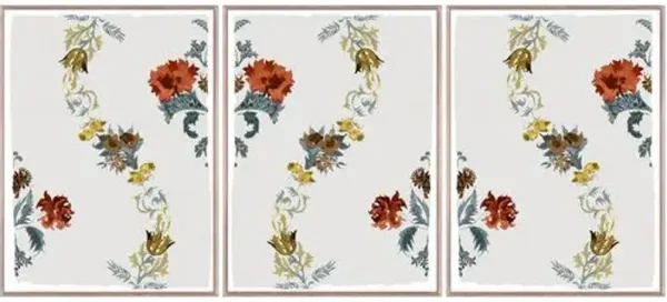 Chinoiserie Triptych Painting - 24" x 32" - Zoe Bios Creative - White