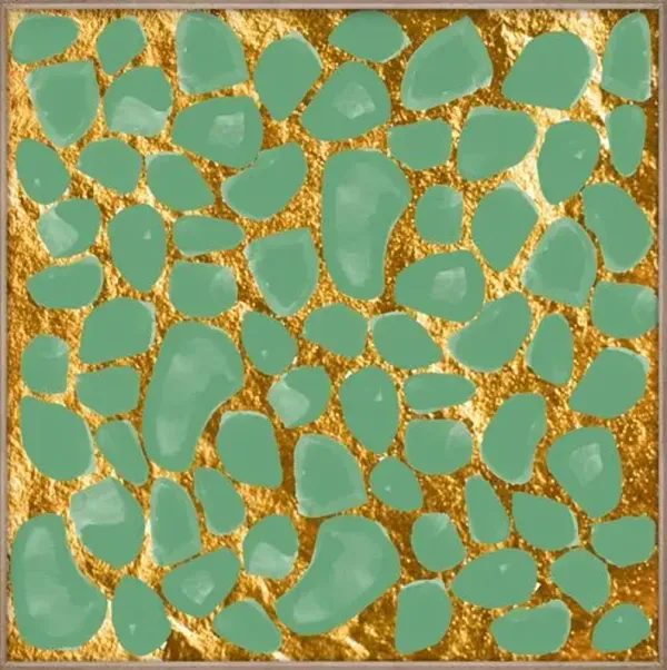 Giraffe Stones Moss Painting - 24" x 24" - Zoe Bios Creative - Green