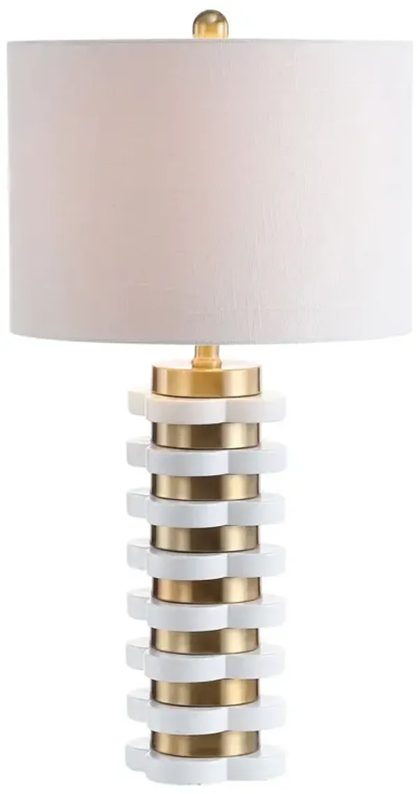 Halvar Resin/Brass Table Lamp - Gold