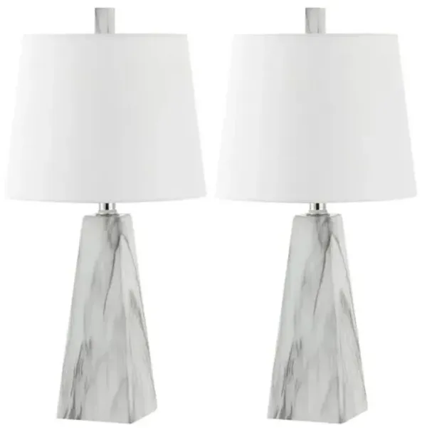 Set of 2 Jareth Resin Table Lamps - White