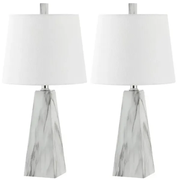 Set of 2 Jareth Resin Table Lamps - White