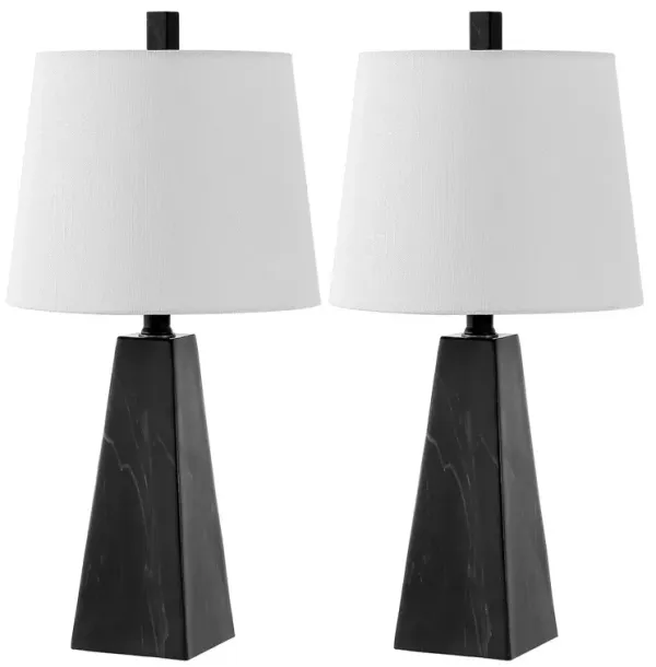 Set of 2 Jareth Resin Table Lamps - Black