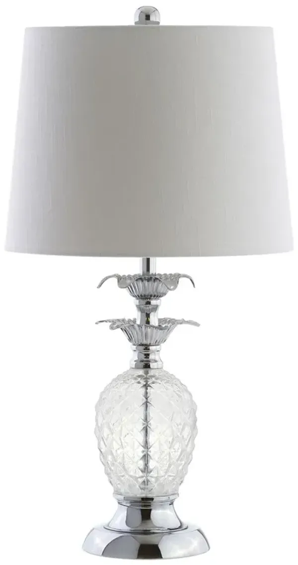 Klyra Pineapple Glass Table Lamp - Clear/Chrome