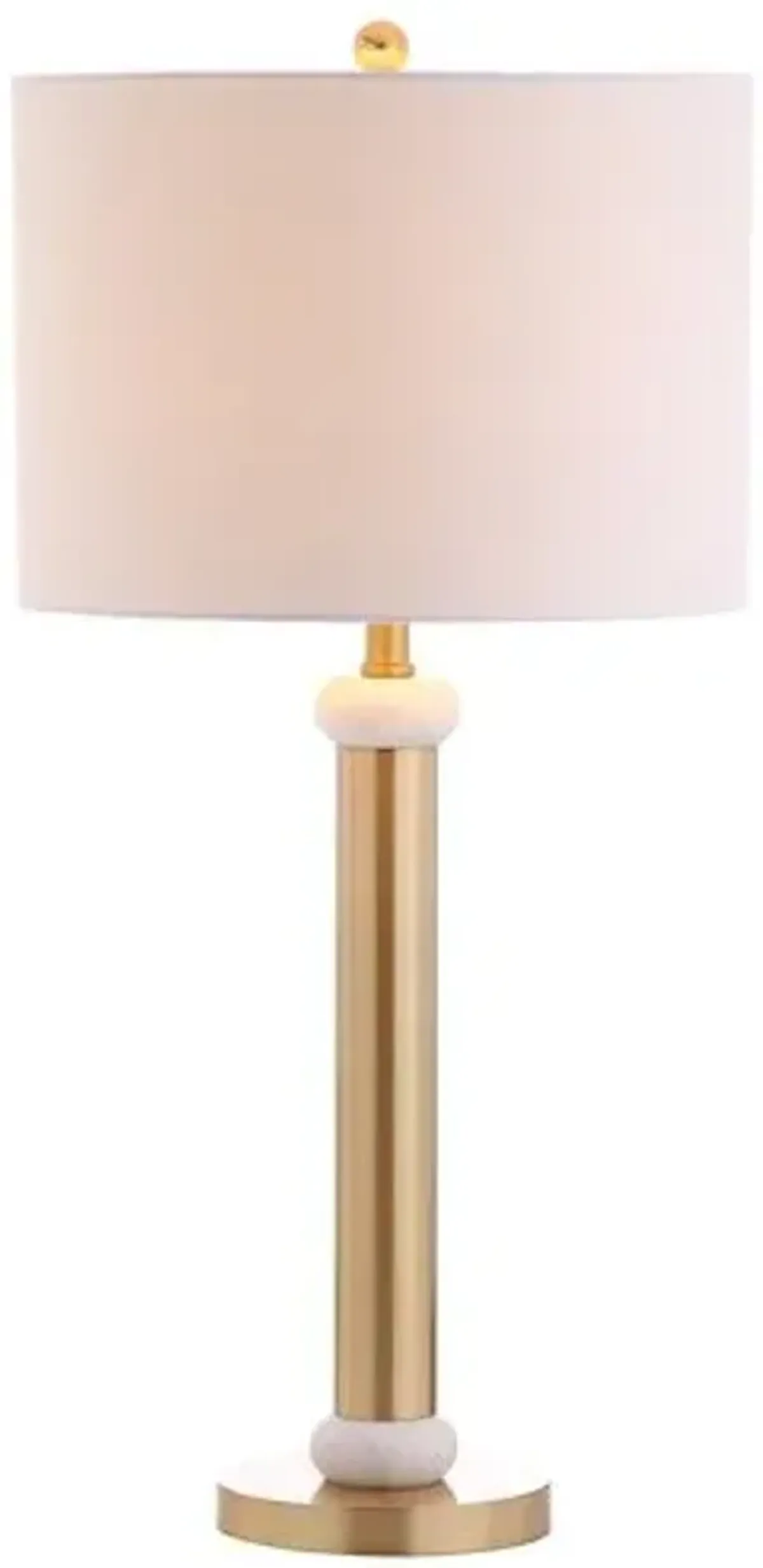 Riordan Brass Table Lamp - Gold/White