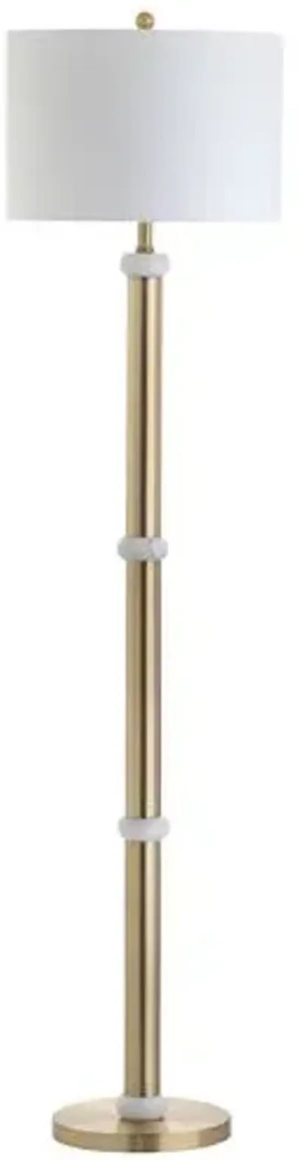 Riordan Brass Floor Lamp - Gold/White