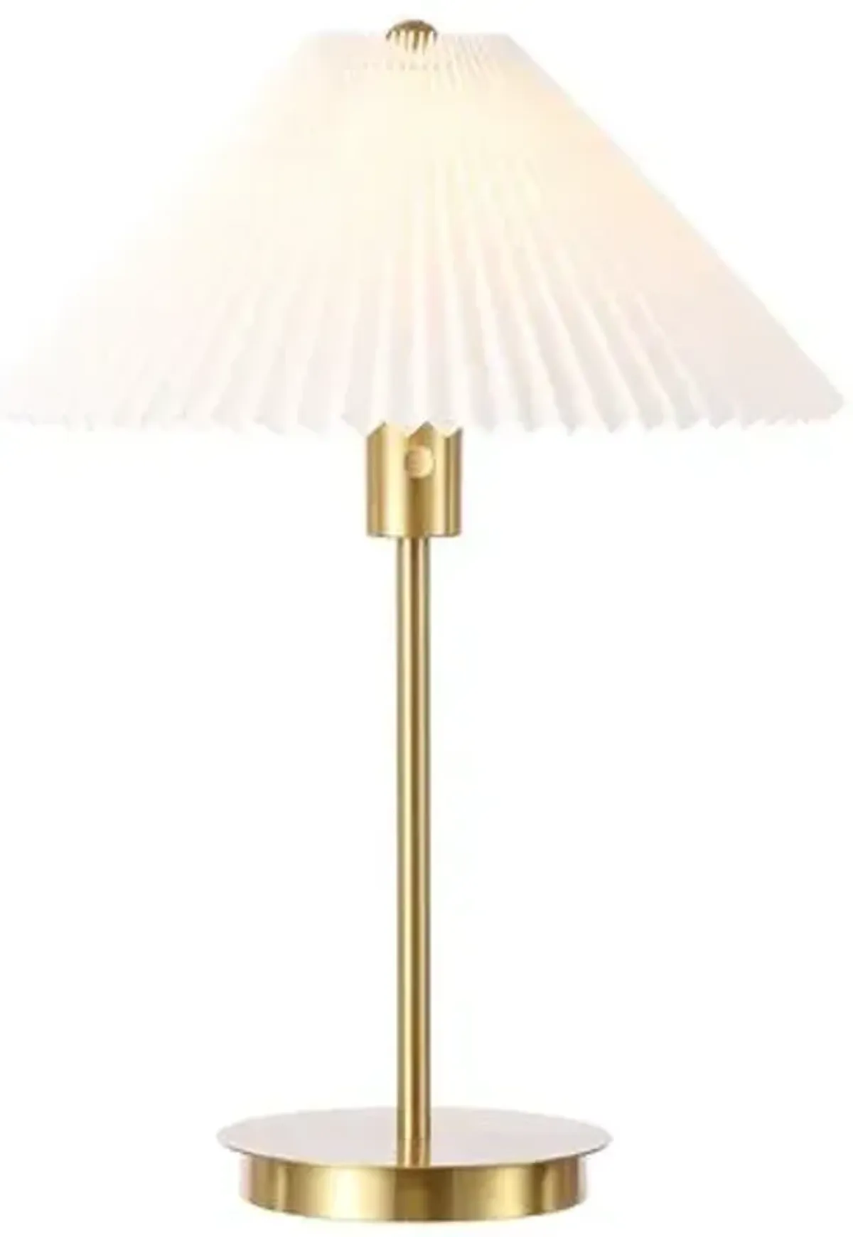 Sander Pleated Shade USB Table Lamp - Gold
