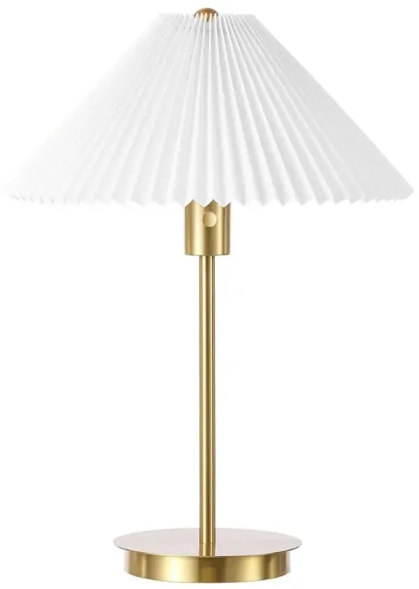 Sander Pleated Shade USB Table Lamp - Gold