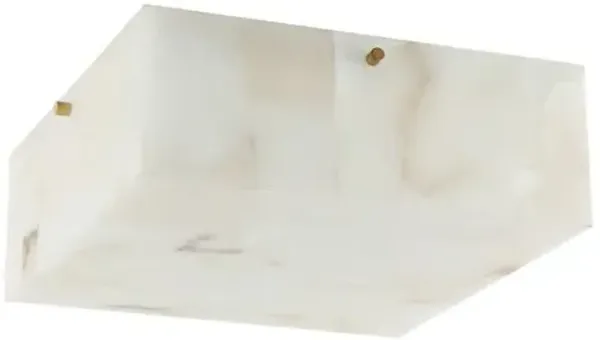 Elysha 2-Light Alabaster Flush Mount - White