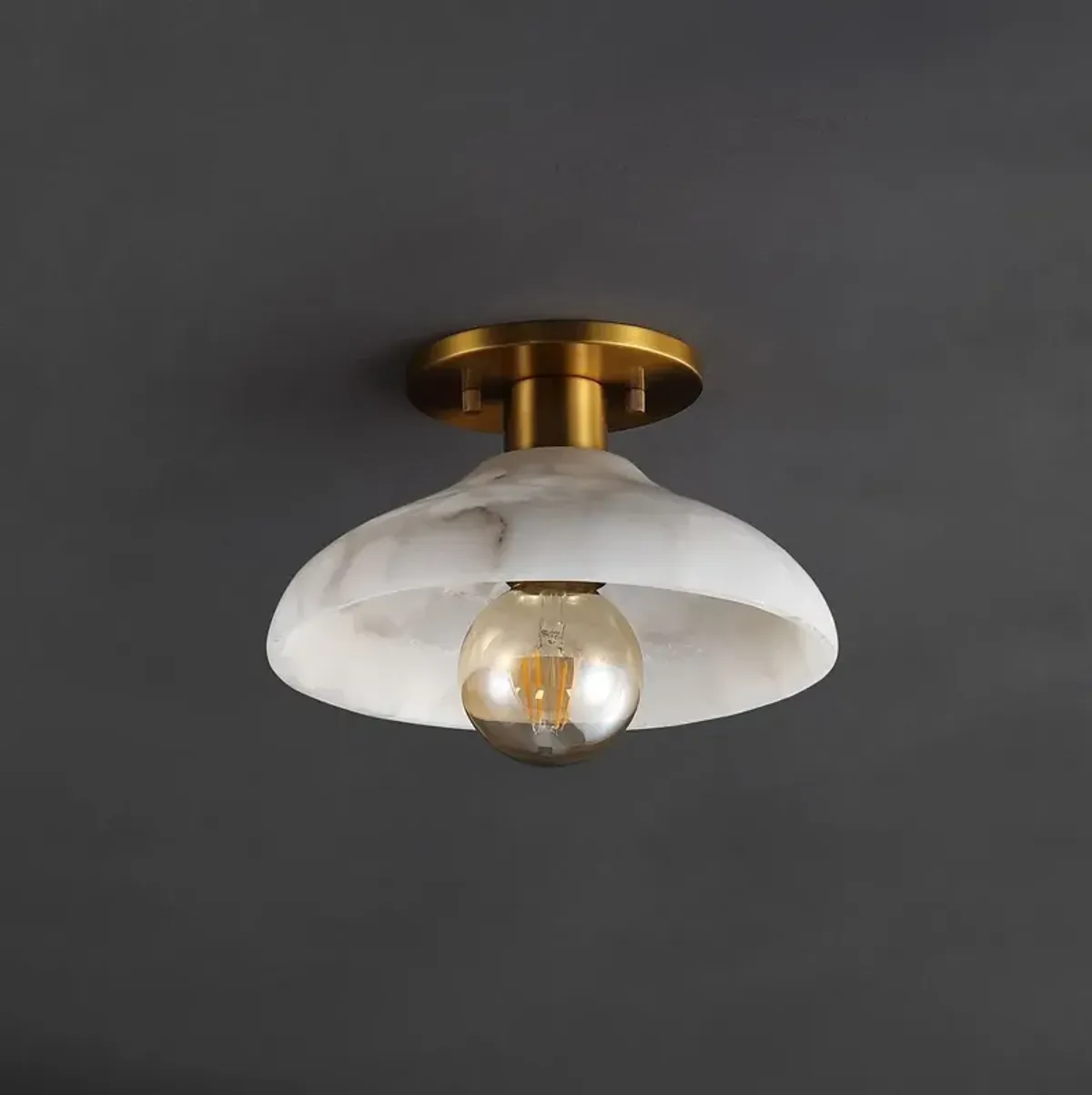Crew Alabaster 1-Light Semi Flush Mount - White